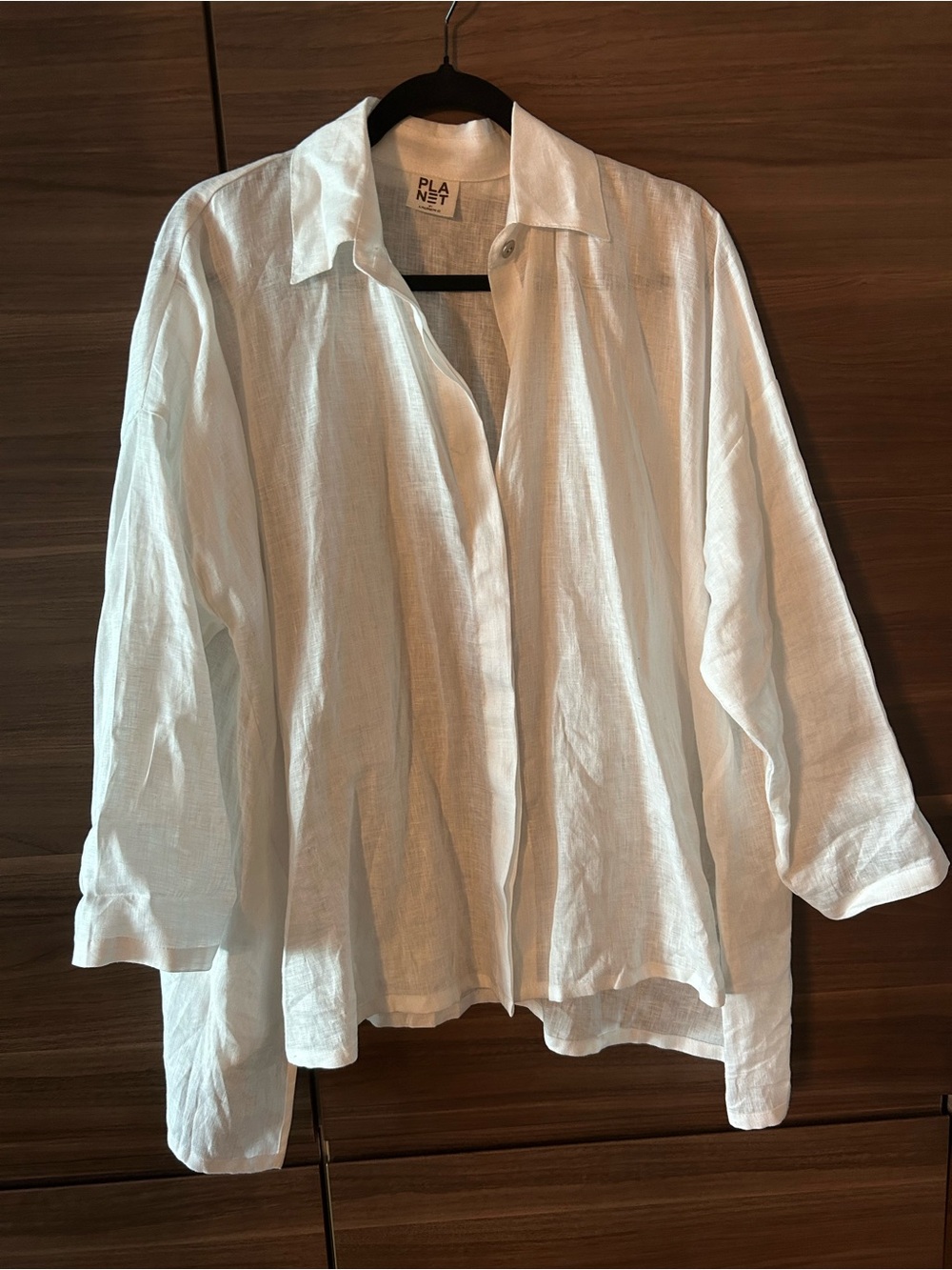 PLANT Relaxed White Linen Button-Down Shirt